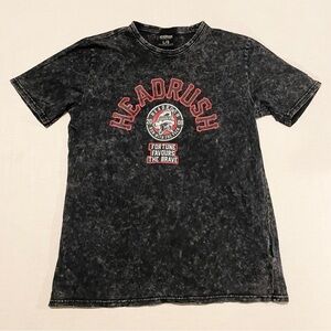 HEADRUSH Fortune Favours The Brave Acid Wash Graphic Tee Large